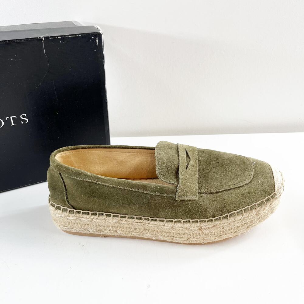 Talbots Olive Green Suede Espadrille Loafers - Picture 4 of 9